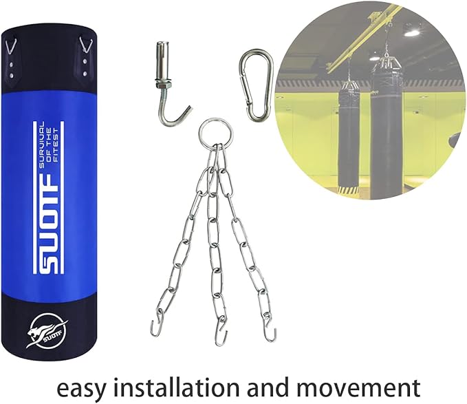 Heavy Punching Bag Boxing Bags for Adults Kids Unfilled Punching Bag with Chains
