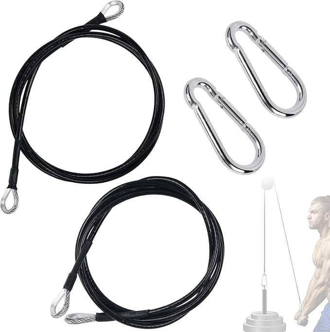 2-Pack 59 Inch Fitness Extension Cable Home Gym Cable Pulley System Fitness Cable for Pulley Machine Accessories,Thick 5Mm Heavy Duty Pulley Cable for Home Gym