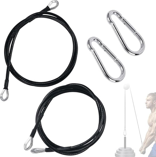 2-Pack 59 Inch Fitness Extension Cable Home Gym Cable Pulley System Fitness Cable for Pulley Machine Accessories,Thick 5Mm Heavy Duty Pulley Cable for Home Gym