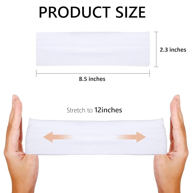 Headbands for Women Non Slip 16 Pack Elastic Sports Hair Bands for Women, Soft Cotton Cloth Headband for Workout Yoga Fashion Hair Accessories, Black White Gray Trendy Head Bands