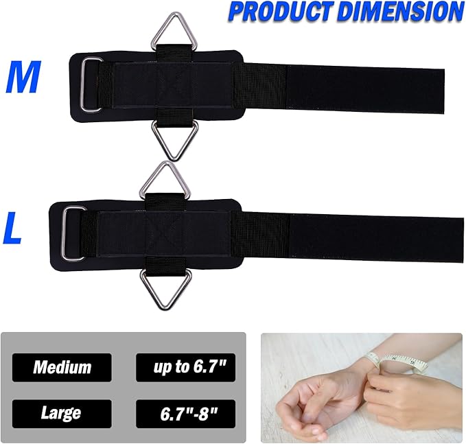 Adjustable Wrist Cuffs Neoprene Padded Straps for Cable Machines Strength Training Equipment