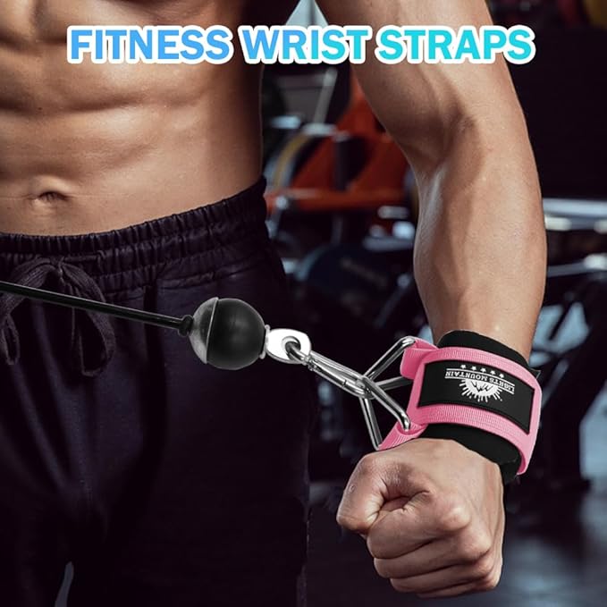 Adjustable Wrist Cuffs Neoprene Padded Straps for Cable Machines Strength Training Equipment