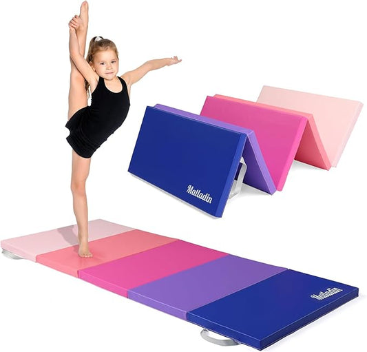 5 Folding Gymnastics Gym Exercise Aerobics Mat 1.5" Thick