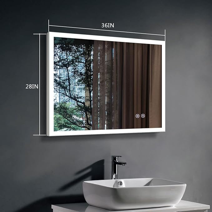 28 x 36 in Horizontal LED Bathroom Mirror (DK-C-N031-W1)