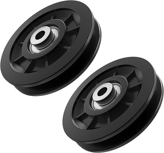 90mm/3.5" Nylon Bearing Gym Pulley Wheel, Universal Exercise Replacement Pulleys for Home Gym Equipment Parts, Cable Machine Accessories, Garage Door Pulley System