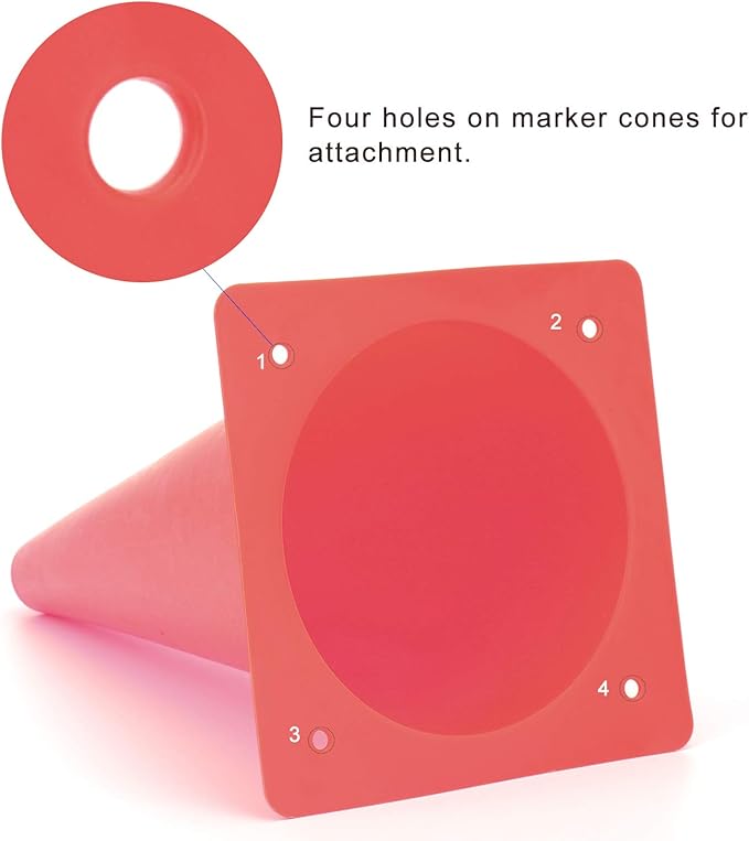 12 Inch Traffic Training Cones, Plastic Safety Parking Cones, Agility Field Marker Cones for Soccer Basketball Football Drills Training, Outdoor Sport Activity & Festive Events - 6 Colors