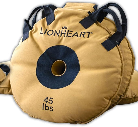 Lionheart Sand Weight Plates 10, 15, 15, 25, 25, 35, 35, 45 45 lb 2 Unfilled