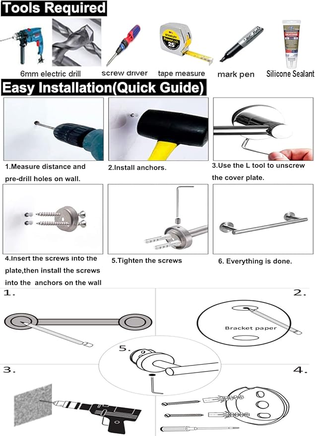 Adjustable 16 to 27.6 Inch Double Towel Bar SUS304 Stainless (1" Diameter)