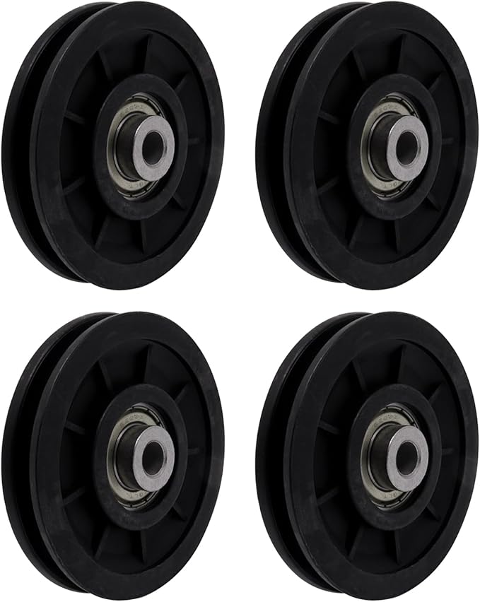 90mm/3.5" Universal Nylon Bearing Gym Pulley Wheel, Weight Pulley System Replacement for Home Gym Equipment Part, Cable Machine, Garage Door Pulleys System