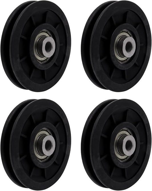 90mm/3.5" Universal Nylon Bearing Gym Pulley Wheel, Weight Pulley System Replacement for Home Gym Equipment Part, Cable Machine, Garage Door Pulleys System