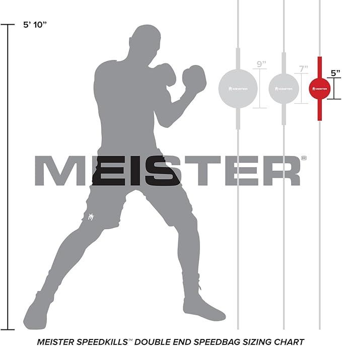 Meister SpeedKills Double-End Leather Speed Bag w/Bungees & Lightweight Latex Bladder