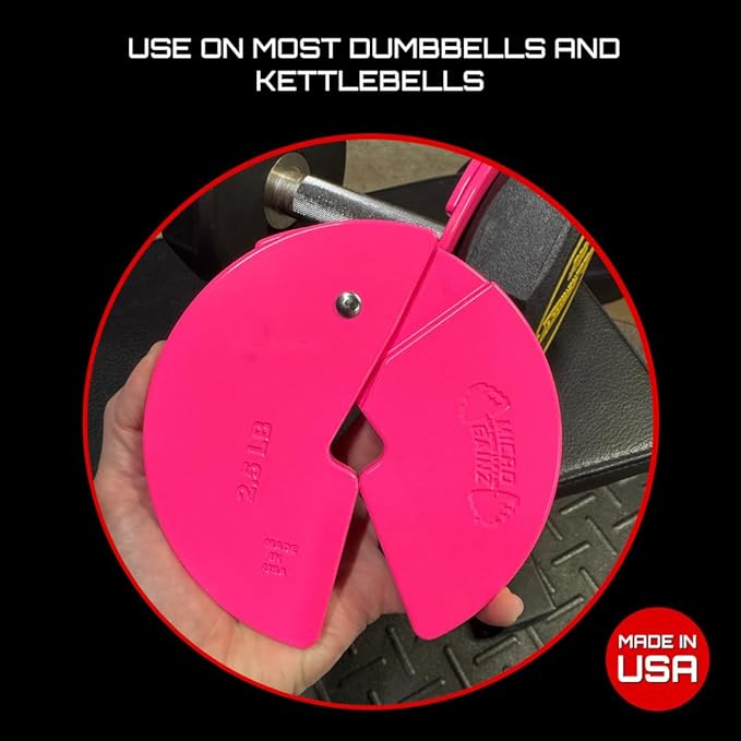 Micro Gainz Dumbbell Fractional 2.5 lb Weight Plate, Ideal for Micro Loading, (Choose Color) 4 Piece Fractional Weight Plates, Designed for Dumbbell Training, Made In USA