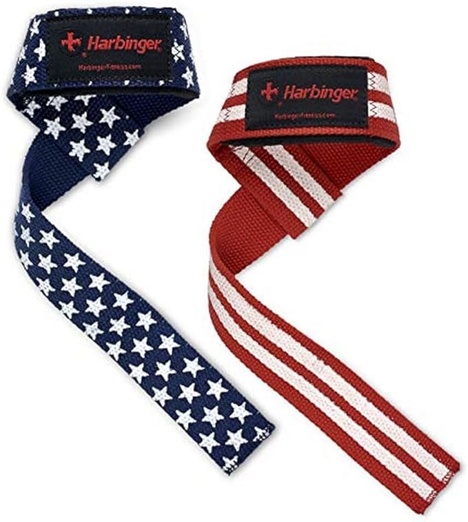 Harbinger Padded Cotton Lift Straps - Soft, Supportive Neotek Wrist Pads - 21.5" Length, 1.5" Width - Reinforced Edges & Heavy-duty Stitching - Cushions Wrists for Lifting Support