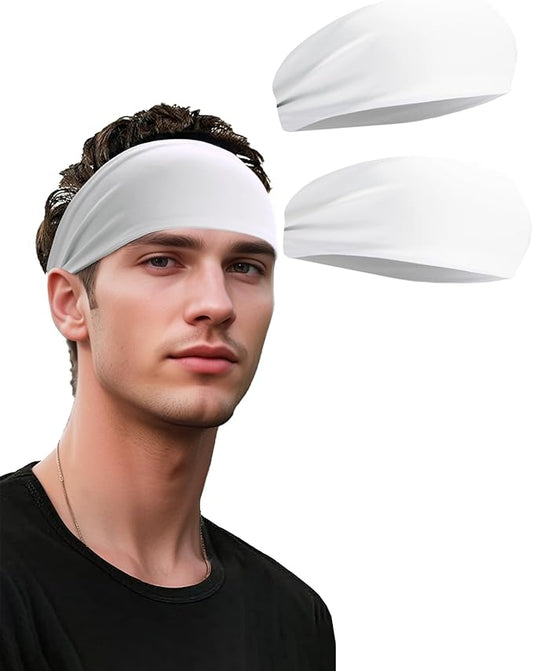 Headbands for Men & Women, Sweat Headband Non-Slip Sweatband Sports Running Cycling Yoga Basketball Workout Football Training