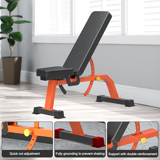 Adjustable Bench, Professional Weight Bench, Incline Flat Decline