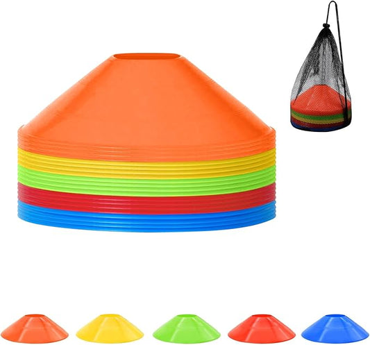20 Pcs Soccer Cones for Training，Heavy-Duty Sports Cones Adult(5 Colors)