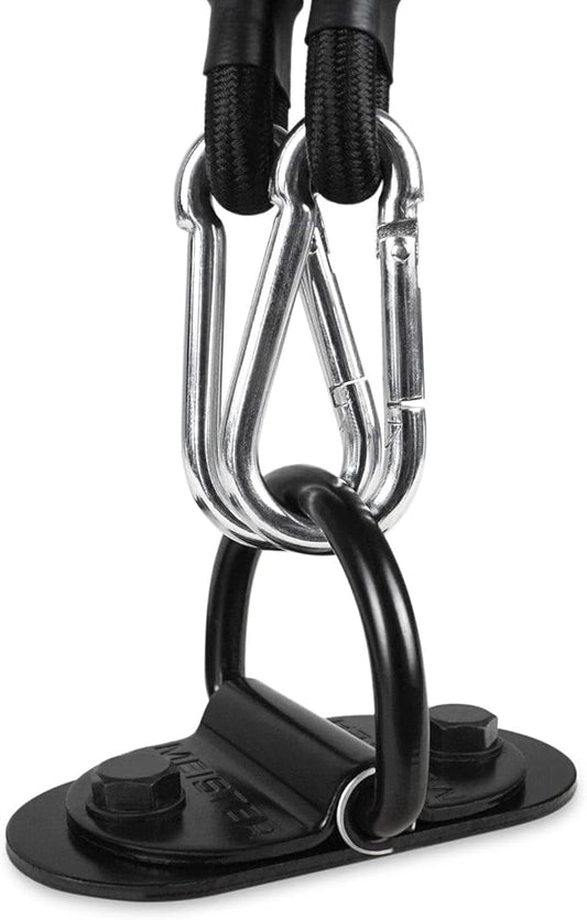 Meister Double-End Heavy Bag D-Ring Floor Anchor Mount Kit w/Bungees - Black