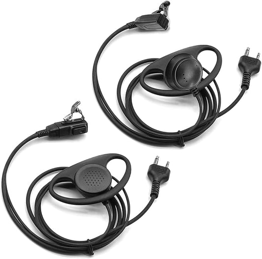 2 X D-Shape Earpiece Headset for Midland Radio 75-785 T31A T31A T51A T51A T51R T51R T61 T61 T71 T71 T75 T75 T77 T77 T295 T295 GXT1000 GXT1000 GXT1050 GXT1050 LXT118 LXT118 LXT500 LXT500 LXT600 LXT600 LXT630 LXT630 LXT633 LXT633 Walkie 2-pin Clip