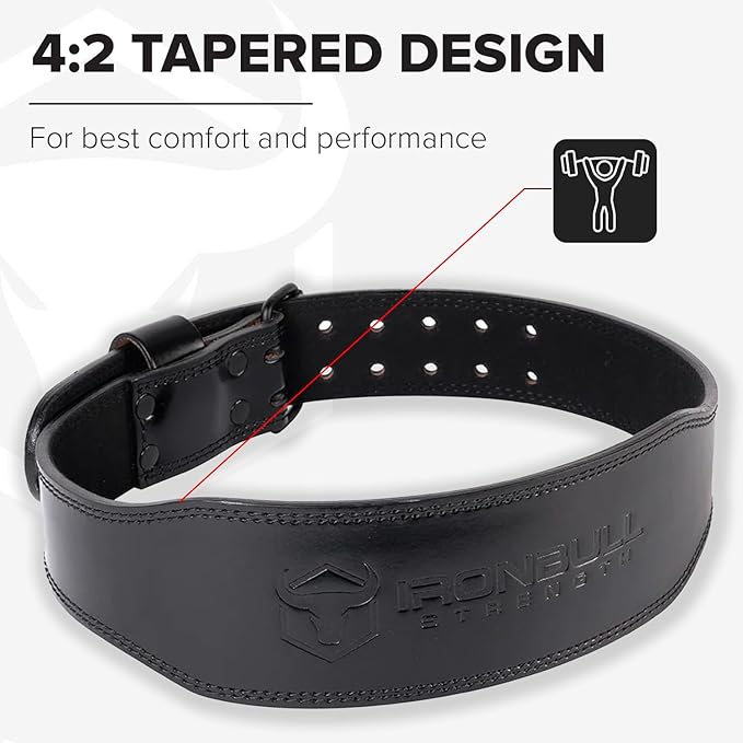 7mm Leather Weight Lifting Belt (IPF 4" to 2â€ Tapered