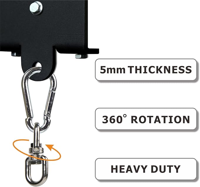 Heavy Punching Boxing Bag Hanger, Heavy Duty Bag Hanger Bracket, 360° Rotation Wall Ceiling Mount Wood Beam Hook for Boxing Muay Thai Training, Aerial Yoga Swing & Hammock