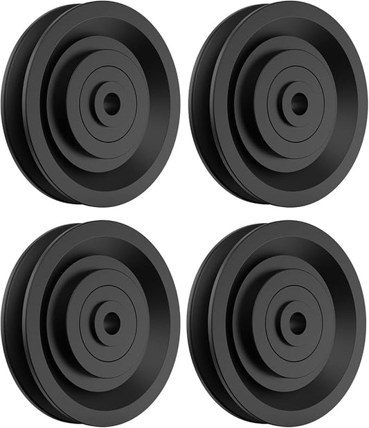 90mm/3.5Inch Universal Nylon Abration Bearing Pulley-Wheel Replace for Home Gym Cable Machine Equipment Part, Load Bearing 330 Lbs, DIY Fitness Weight Lifting Pulley Replacement