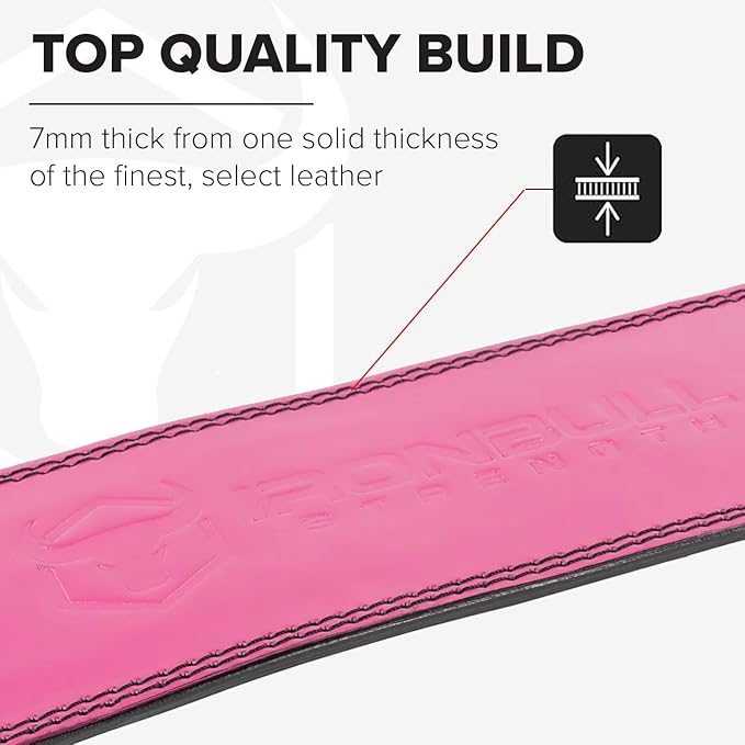 7mm Leather Weight Lifting Belt (IPF 4" to 2â€ Tapered
