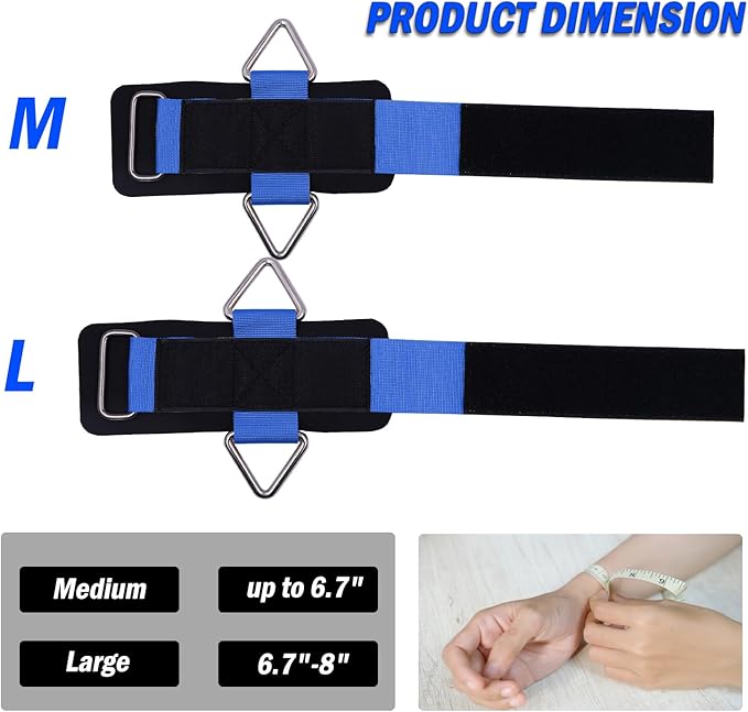 Adjustable Wrist Cuffs Neoprene Padded Straps for Cable Machines Strength Training Equipment