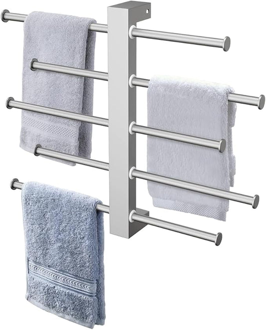 5-Tier Bridge Sliding Bathroom Towel Bar 16 Inch 1.5" Tube