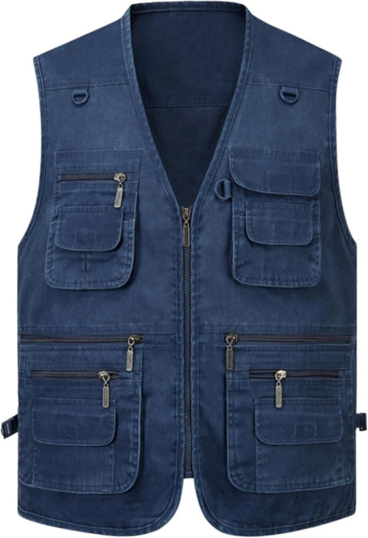 Men's Lightweight Utility Fishing Vest V Neck Safari Photographer Vests