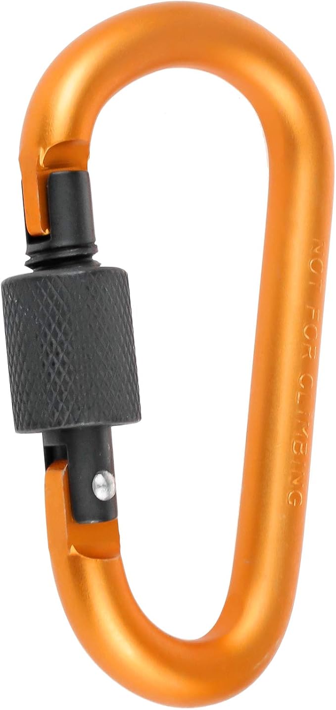 10 Pack Aluminum D Ring Key Rings Hiking Clips Locking Carabiner for Hiking Camping Fishing and Outdoor Use，Clips with Screw Gate Multicolored