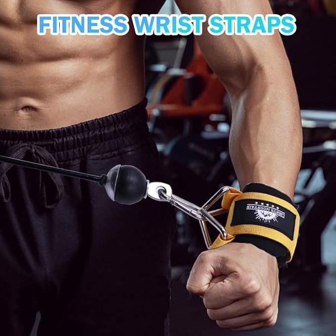 Adjustable Wrist Cuffs Neoprene Padded Straps for Cable Machines Strength Training Equipment