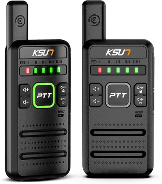 M10 Walkie Talkies with Long Range Signal 3300mAh Battery 16 Preset 2 Pack)