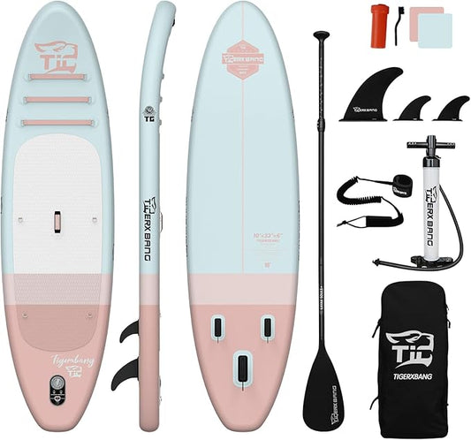 11'6"/11'/10' Inflatable Paddle Board with Complete Accessories, Versatile Premium Paddle Boards for Adults/Youth, Stand Up Paddle Board Polar/Wave/Sunny Wave Collection