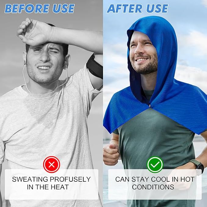 4 Pack Cooling Hoodie Towels for Neck and Face 50 Sun