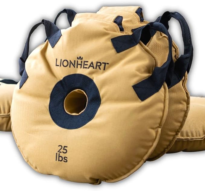 Lionheart Sand Weight Plates 10, 15, 15, 25, 25, 35, 35, 45 45 lb 2 Unfilled