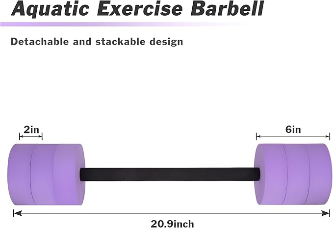 Hikeen Aquatic Exercise Dumbbells Water Dumbbell Pool Resistance Aquatic Fitness Barbells with 4 High-Density EVA Foam Pool Weights Dumbbells, for Water Aerobics Weight Loss