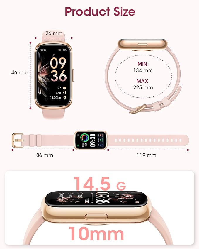 Health Fitness Tracker for Men Women: 24H Heart Rate Monitor Activity Trackers Blood Oxygen Sleep Step Calorie Tracking 5ATM Waterproof Fitness Smart Watches for Woman Compatible with iPhone Android