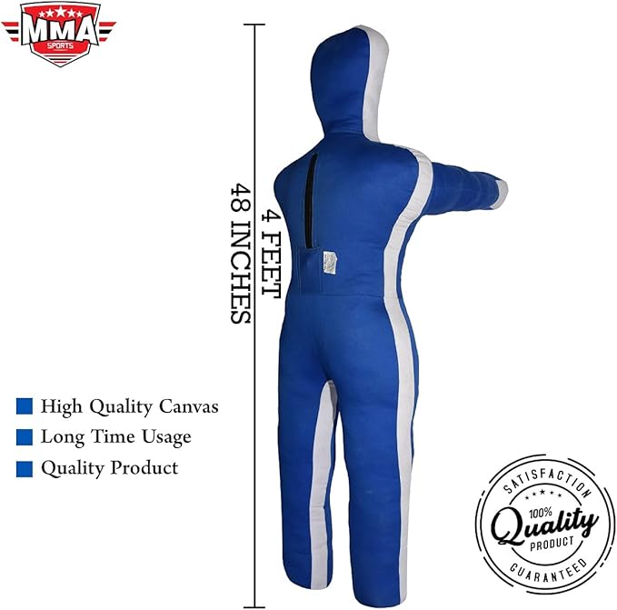 Master Smith BJJ JIU Jitsu MMA Grappling Submission Standing Judo Karate Police & SELF Defense Training Brazillian Fighting Punch Bag - 4 FEET -UNFILLED