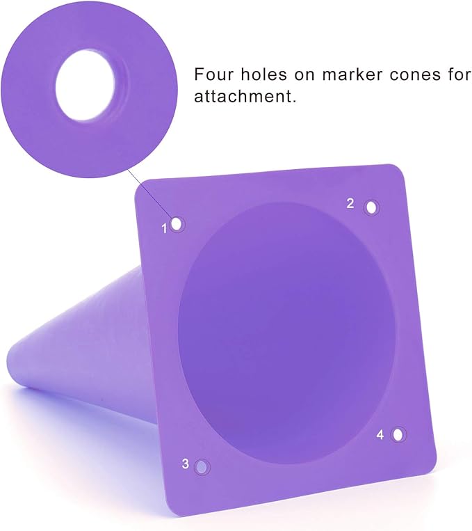 12 Inch Traffic Training Cones, Plastic Safety Parking Cones, Agility Field Marker Cones for Soccer Basketball Football Drills Training, Outdoor Sport Activity & Festive Events - 6 Colors