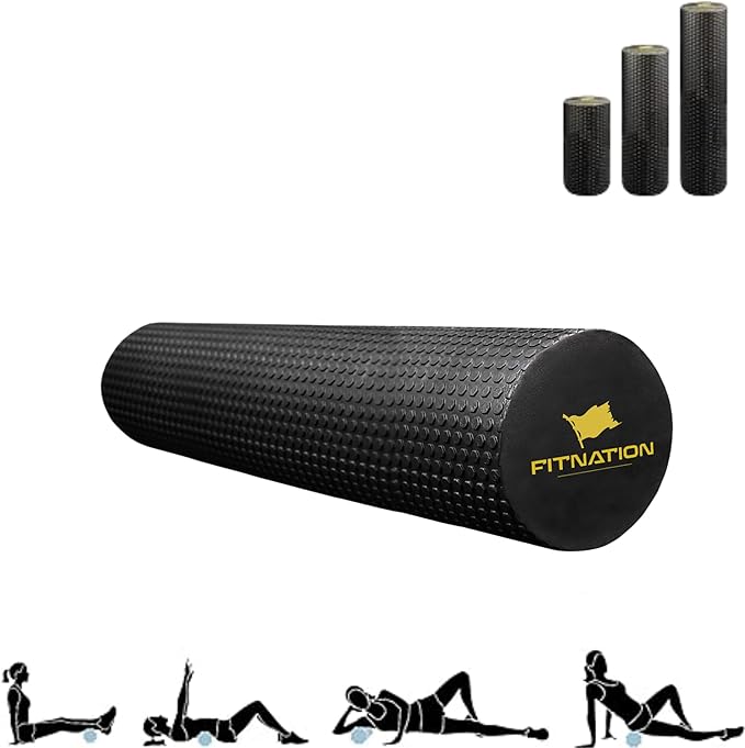 High-Density Foam Roller – Deep Tissue Muscle Massage 24" Textured (60 x 15 cm)