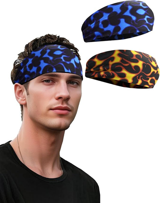 Headbands for Men & Women, Sweat Headband Non-Slip Sweatband Sports Running Cycling Yoga Basketball Workout Football Training
