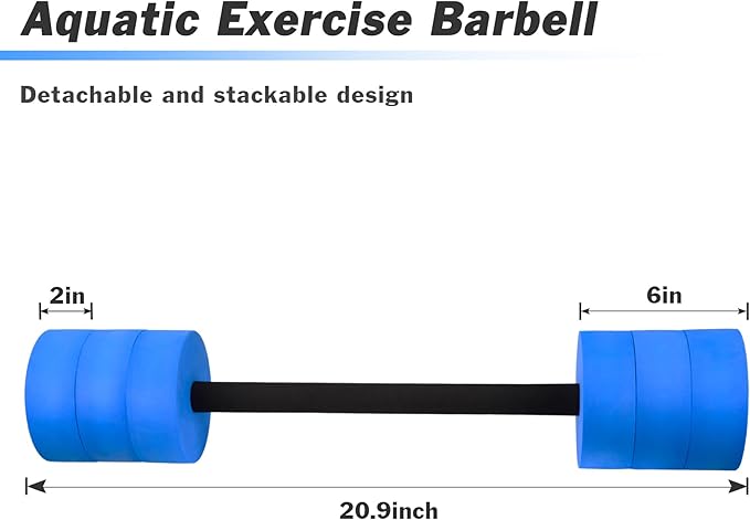 Hikeen Aquatic Exercise Dumbbells Water Dumbbell Pool Resistance Aquatic Fitness Barbells with 4 High-Density EVA Foam Pool Weights Dumbbells, for Water Aerobics Weight Loss