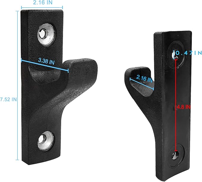 Luwint Wall Mounted Horizontal Barbell Holder, 1 Bar/2 Bars Storage Rack