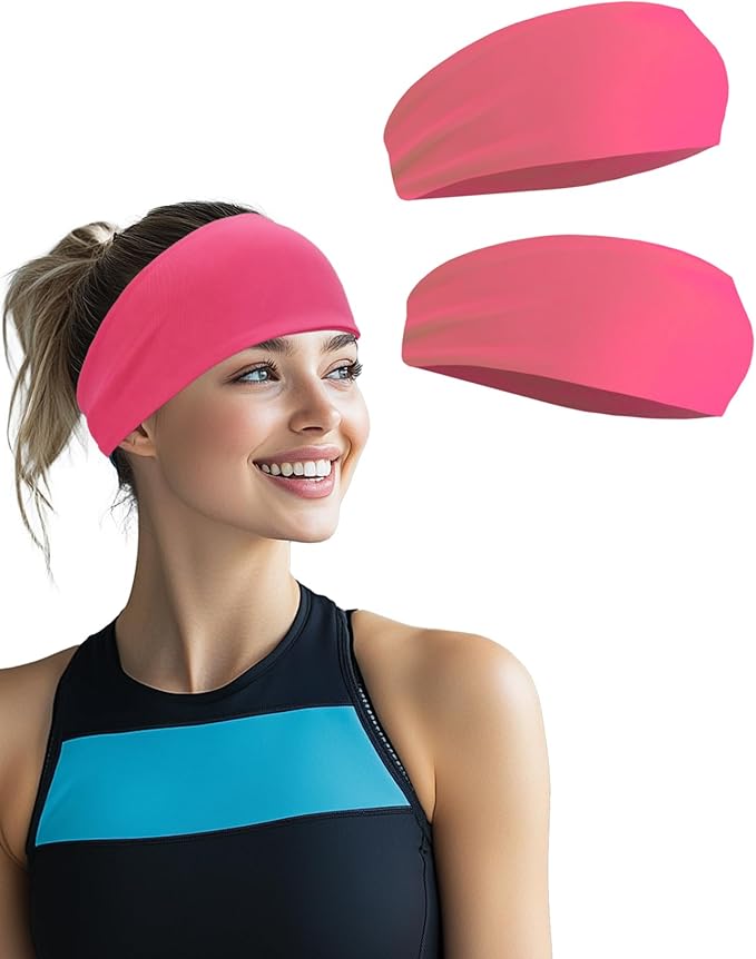 Headbands for Men & Women, Sweat Headband Non-Slip Sweatband Sports Running Cycling Yoga Basketball Workout Football Training