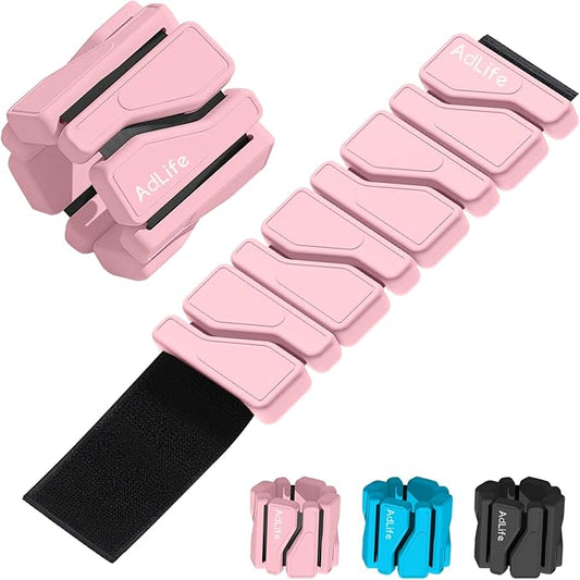 ADLIFE Adjustable Wrist Ankle Weights for Women Men Kids, 2 Lbs Wearable Arm Leg Weights Set of 2(1 Lb Each), Weighted Wristbands Exercise Weights for Walking Running Pilates Yoga Home Gym Workout