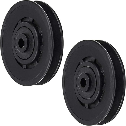 90mm Pulley Wheel Bearing Nylon - Grooved Edge Wearproof Pulleys for Cable Machine Part Home Gym Smith Machine Attachment Weight Lifting Door Garage