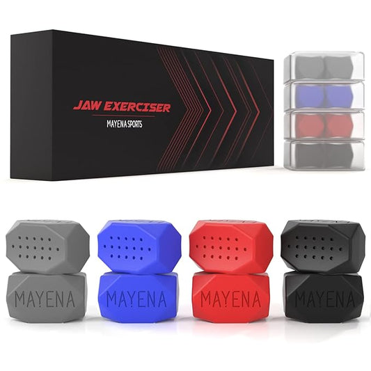 Mayena Jaw Exerciser for Men & Women 4 Resistance (8pcs) Silicone