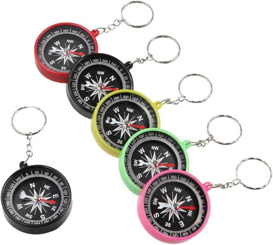 6 Pcs Compass Keychain