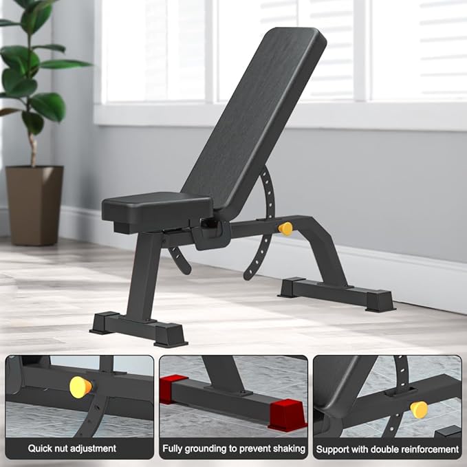 Adjustable Bench, Professional Weight Bench, Incline Flat Decline