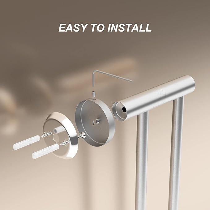 Adjustable Double Bath Towel Bar 16 to 27.6 Inch Kitchen,1" Tube